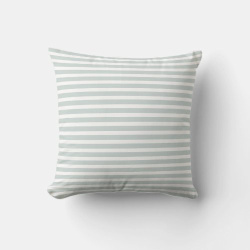 Stylish Chic Striped Decorative Modern Green White Throw Pillow