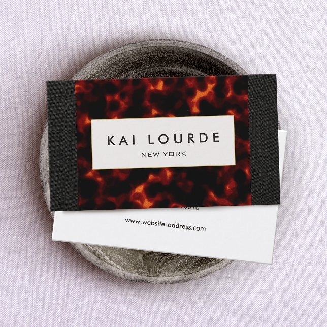 Stylish Chic Tortoise Shell Interior Designer Business Card (Creator Uploaded)