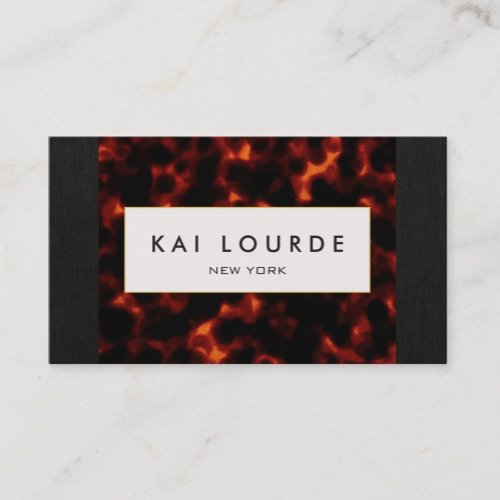 Stylish Chic Tortoise Shell Interior Designer Business Card