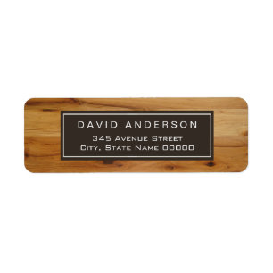 Stylish Chic Wood Grain Woodgrain Label