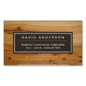 Stylish Chic Wood Grain Woodgrain Look Magnetic Business Card (Front)