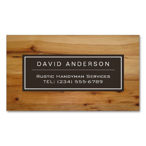 Stylish Chic Wood Grain Woodgrain Look Magnetic Business Card