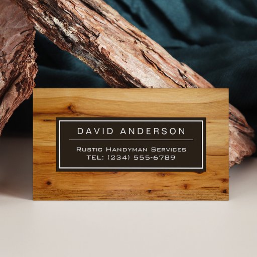 Customizable Stylish Chic Wood Grain Woodgrain Look Magnetic Business Card