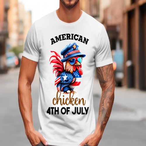 Stylish Chicken With Hat and Sunglasses T_Shirt