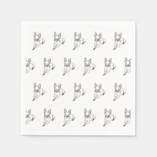 Stylish Chihuahua: Personalised Line Art Napkins