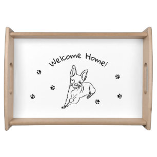 Stylish Chihuahua: Personalised Line Art Serving Tray