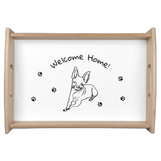 Stylish Chihuahua: Personalised Line Art Serving Tray