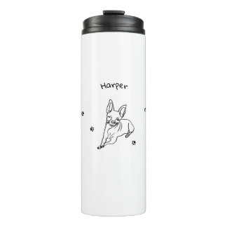 Stylish Chihuahua: Personalised Line Art Thermal Tumbler