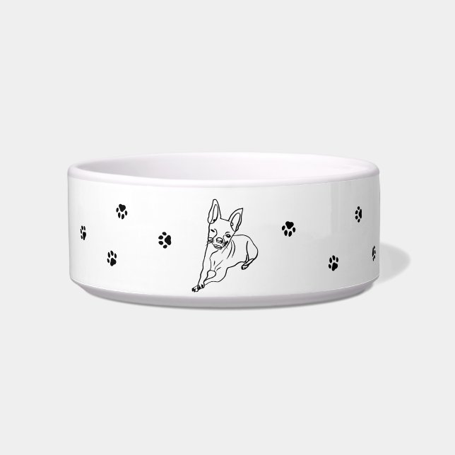 Stylish Chihuahua: Personalized Line Art Decor Bowl (Front)