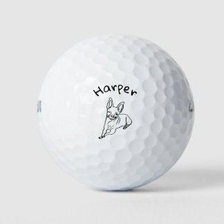 Stylish Chihuahua: Personalized Line Art Decor Golf Balls