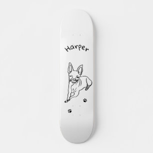 Stylish Chihuahua: Personalized Line Art Decor Skateboard