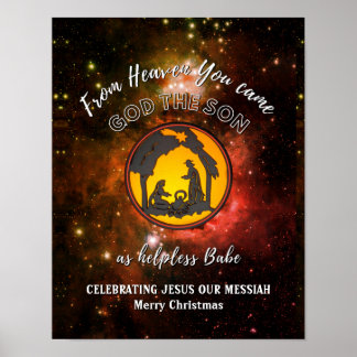Stylish Christian Nativity HELPLESS BABE Christmas Poster