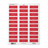 Stylish Christmas | Bright Red Return Address Label (Full Sheet)