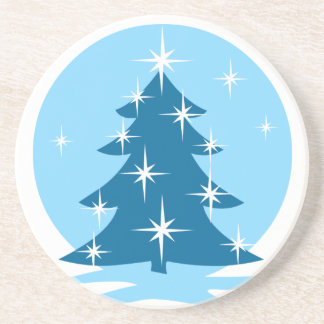 Stylish Christmas Coaster Blue Christmas Tree Gift