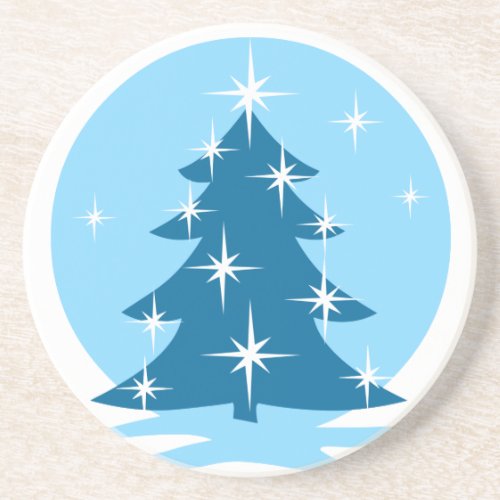 Stylish Christmas Coaster Blue Christmas Tree Gift