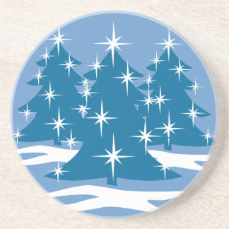 Stylish Christmas Coaster Blue Christmas Tree Gift