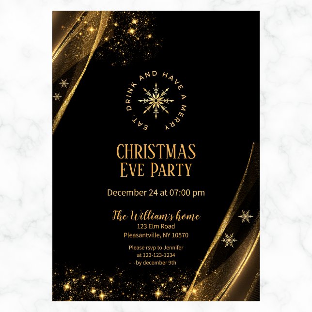 Stylish Christmas Eve Party Invitation (Creator Uploaded)