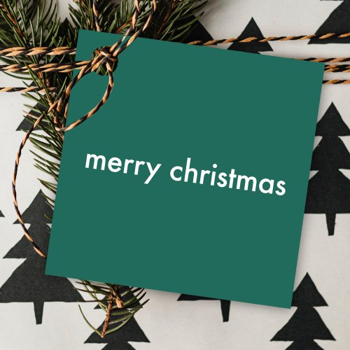 Stylish Christmas  Modern Simple Minimalist Green Favor Tags
