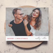 Stylish Christmas | Modern Trendy Couple Photo Holiday Card at Zazzle