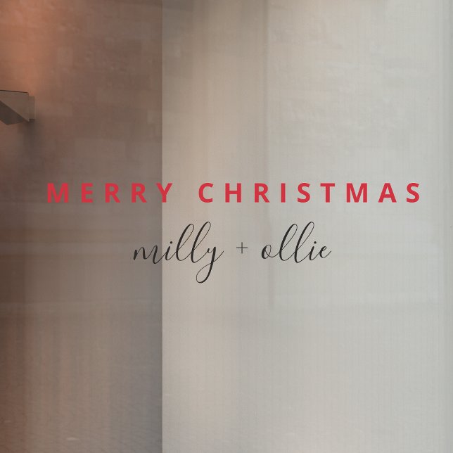 Stylish Christmas | Modern Trendy Red and White Window Cling (Creator Uploaded)