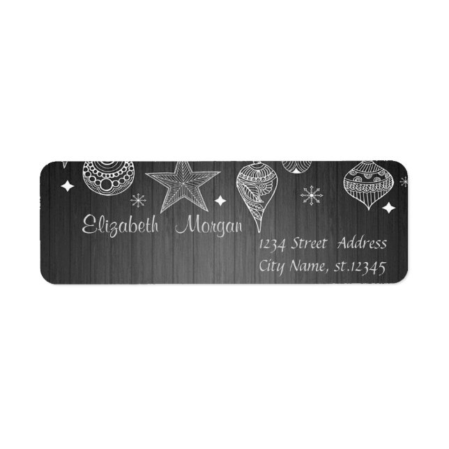 Stylish Christmas Ornaments Label (Front)