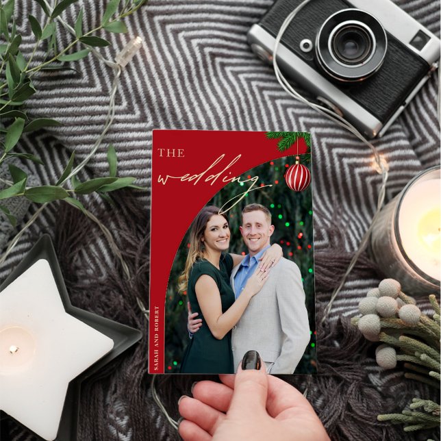 Stylish Christmas Photo Arch Wedding Invitation (Creator Uploaded)