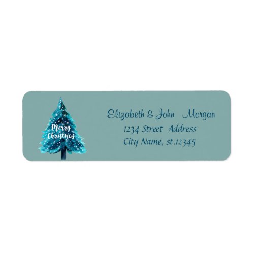 Stylish Christmas Pine Tree Merry Christmas Label