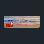 Stylish ,Christmas Presents,Beach Label<br><div class="desc">Elegant christmas presents  on beach background. An elegant and sophisticated designe.Costumize with your name and address details.</div>