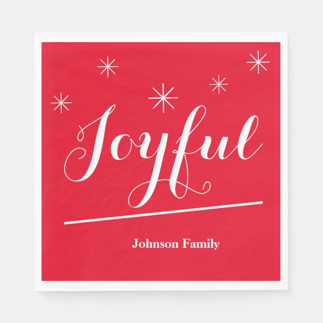 Stylish Christmas Rustic Chic Personalized Paper Napkins (Front)