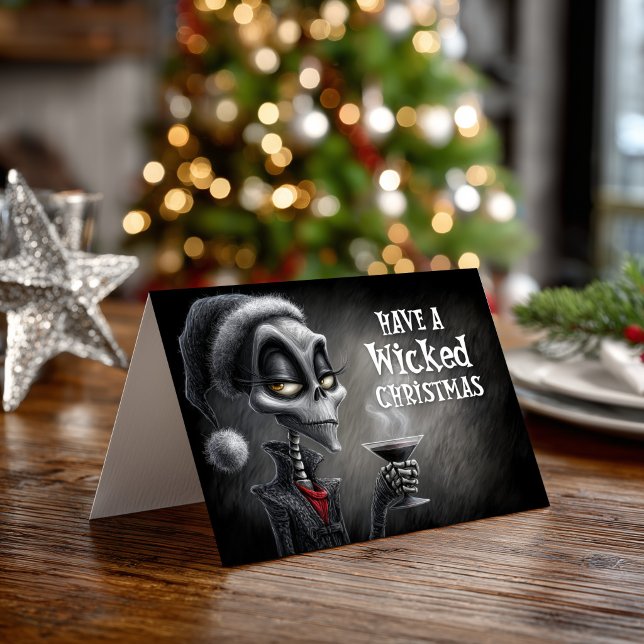 Stylish Christmas Skeleton Holiday Card (Creator Uploaded)