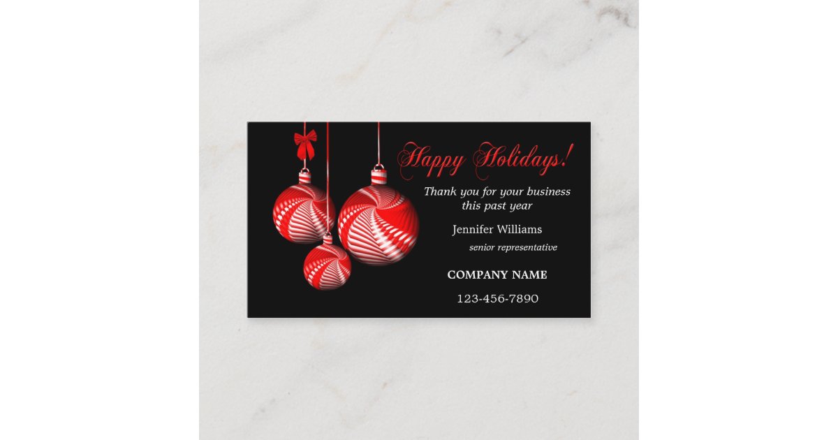 Stylish Christmas Thank You Business Card Template | Zazzle.com