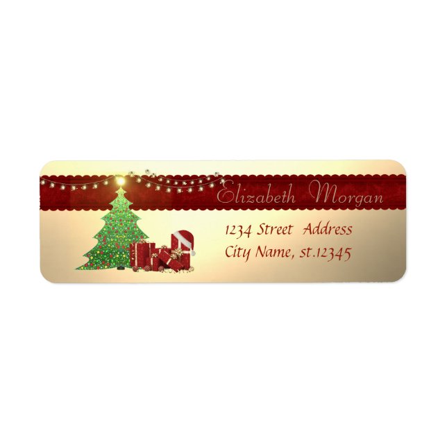 Stylish Christmas Tree,Christmas Presents Label (Front)