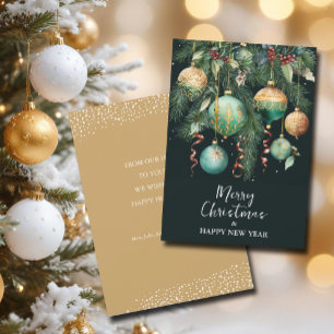 Stylish Christmas Tree Ornaments Holiday Card