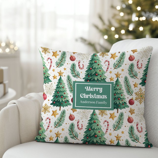 Stylish Christmas Trees Pillow Personalized Decor (Stylish Christmas Trees Pillow Personalized Decor)