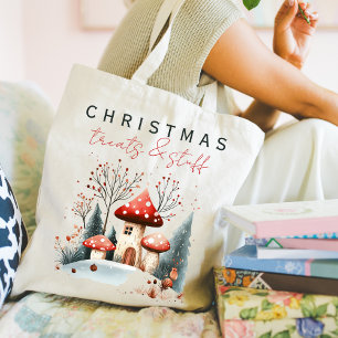 Stylish Christmas Winter Woodland Shopping Tote Bag