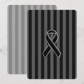 Stylish Chrome Black Ribbon Awareness (Front/Back)