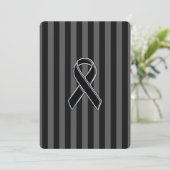 Stylish Chrome Black Ribbon Awareness (Standing Front)