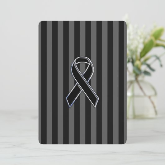 Stylish Chrome Black Ribbon Awareness (Standing Front)