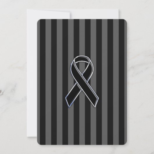Stylish Chrome Black Ribbon Awareness (Front)