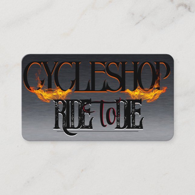 Stylish chrome Motorcycle Business Card (Front)
