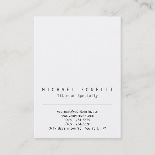 Stylish Chubby White Simple Business Card