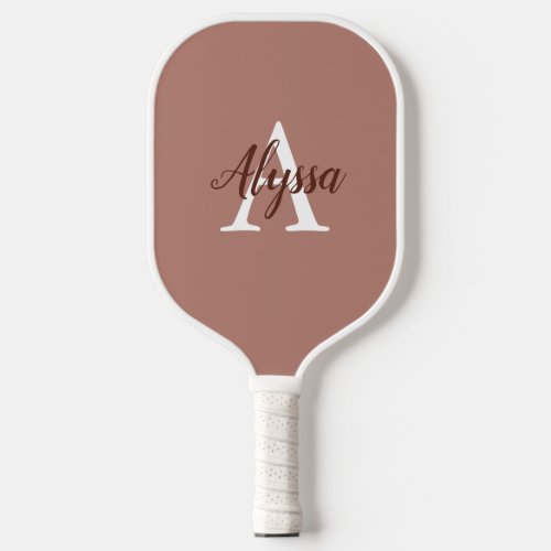 Stylish Cinnamon Monogram Pickleball Paddle