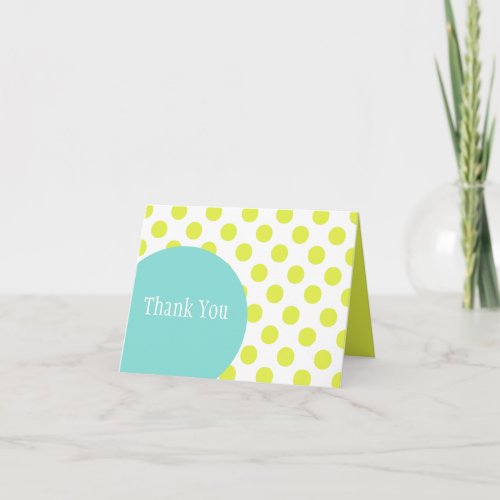 Stylish Citrus Polka Dot Thank You Card