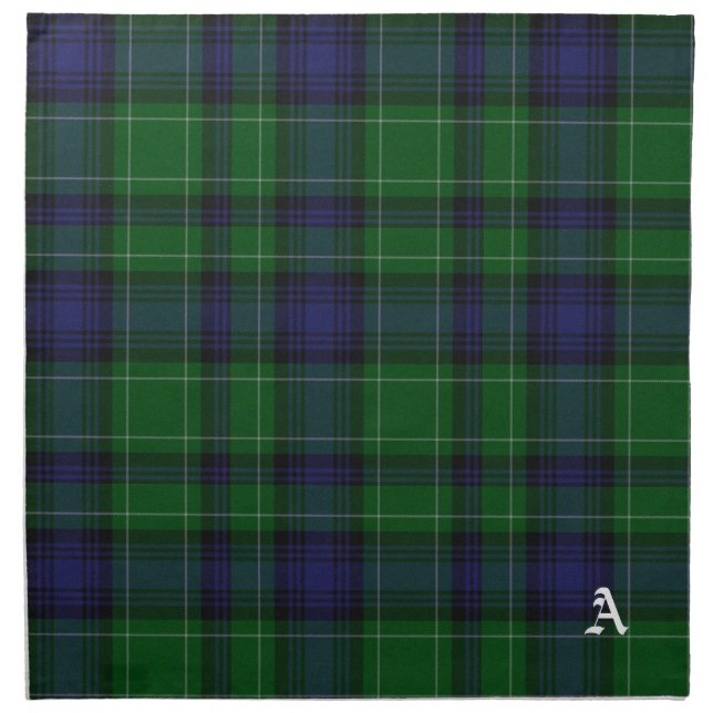 Stylish Clan Abercrombie Monogram Tartan Plaid Cloth Napkin (Front)