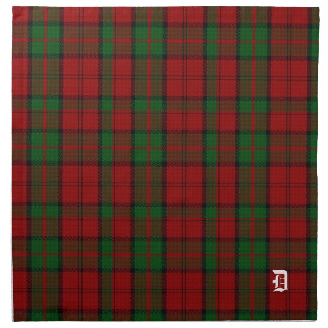 Stylish Clan Dunbar Monogram Tartan Plaid Napkin (Front)