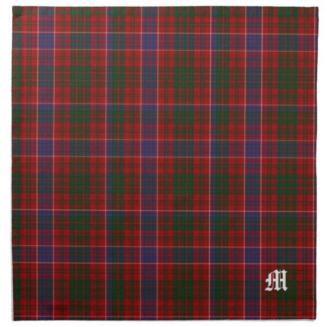 Stylish Clan MacRae Monogram Tartan Plaid Napkin (Front)