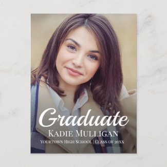 Stylish Class of 2022 Graduation Photo Announcement Postcard
