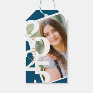 Stylish Class of 2025 Photo Graduation Gift Tags