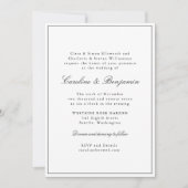 Stylish Classic Border Script Elegant Wedding RSVP Invitation | Zazzle