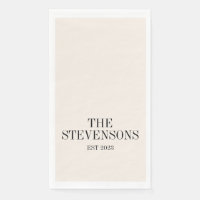 Stylish Classic Family Last Name Est Date Ivory